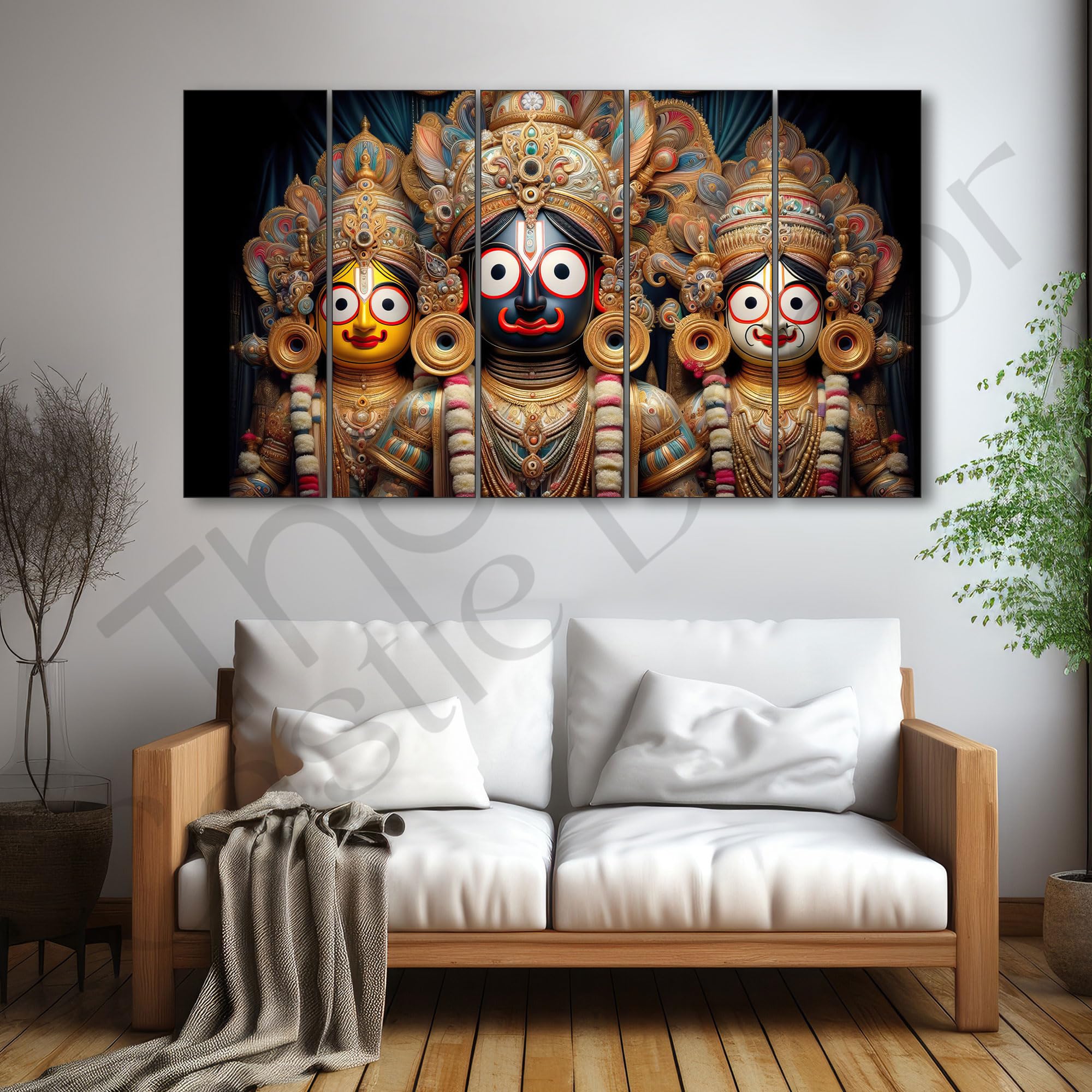 The Castle Decor Shri Jagannath Painting With Frame Big Size 27X48 Wall Art For Living Room,Bedroom,Drawing Room,Hotels-Wooden F